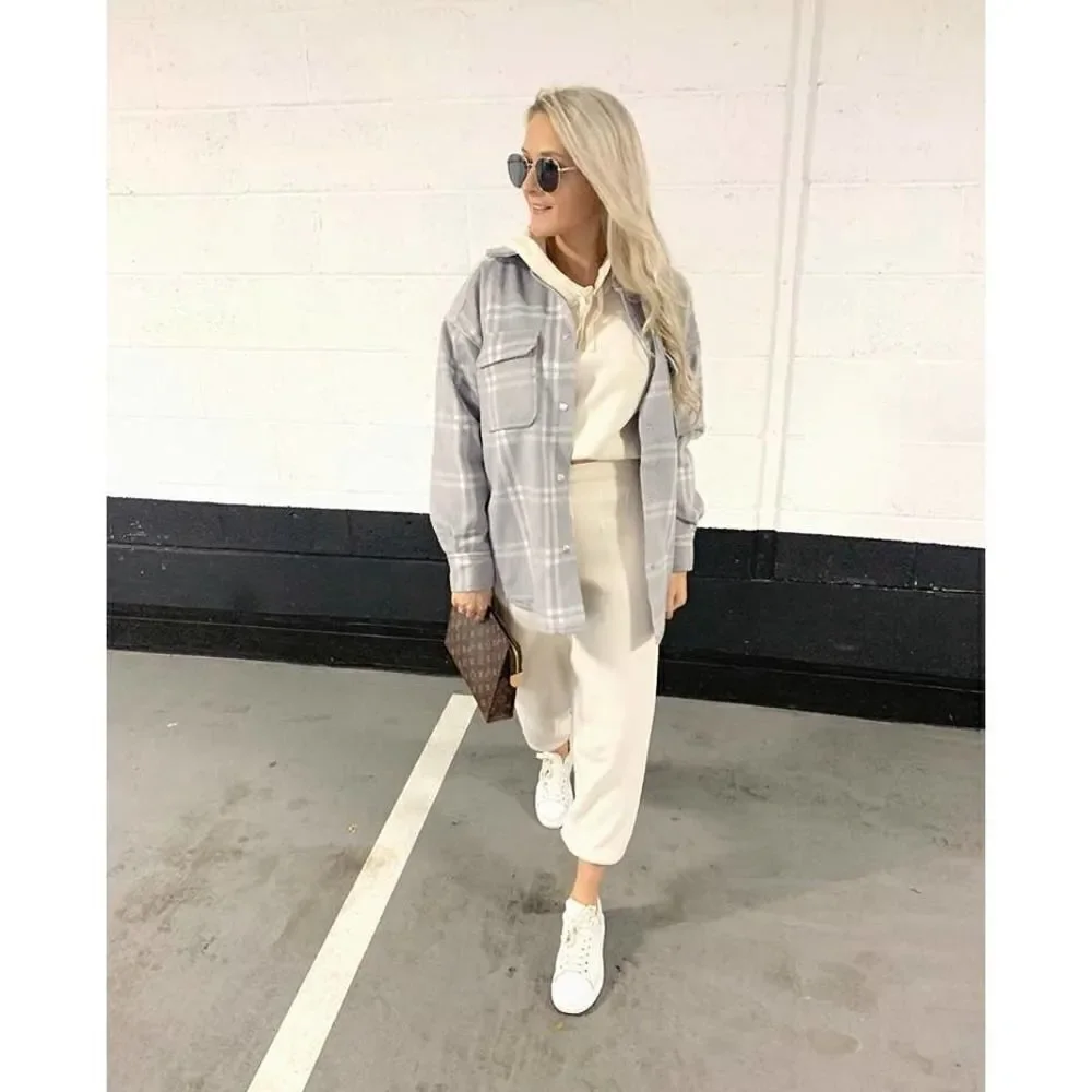 Felted Shirt Jacket Shacket H&M New